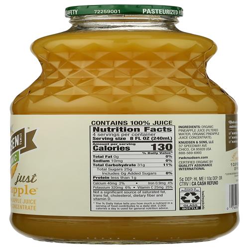 R.W. Knudsen Organic Pineapple Juice, 32 Ounces (Pacakging May Vary)