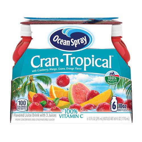 Ocean Spray Cran-Tropical Cranberry Tropical Juice Drinks, 10 Fl Oz Bottles, 6 Count (Pack Of 1)