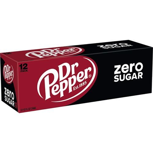Dr Pepper Zero Sugar - 12 Oz, 12 Pk