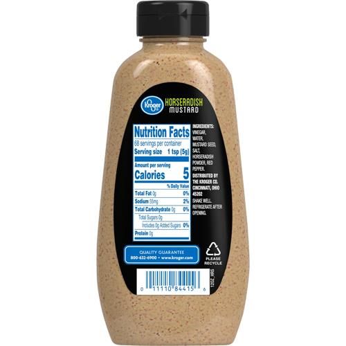 Kroger Horseradish Mustard Bottle 12 oz