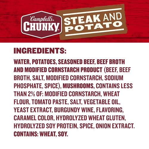 Campbell’S Chunky Soup, Steak And Potato Soup, 18.8 Ounce Can