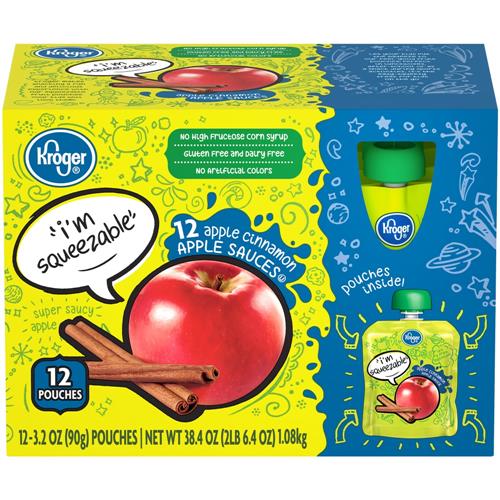Kroger Apple Cinnamon Applesauce Pouches 12 ct / 3.2 oz