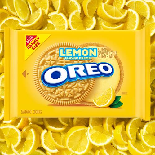 Oreo Lemon Creme Sandwich Cookies, Family Size, 18.71 Oz