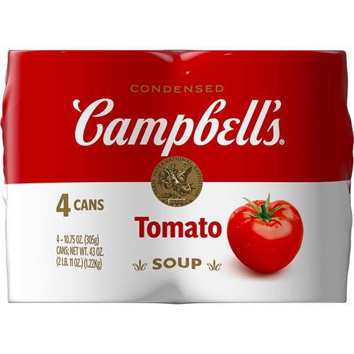 Campbells Condensed Tomato Soup, 10.75 Oz Can (4 Pack)