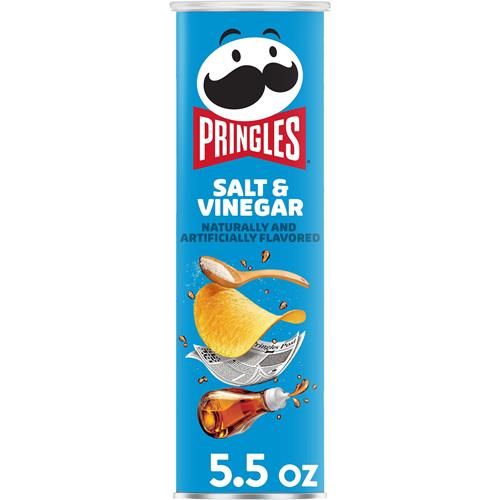 Pringles Potato Crisps Chips, Lunch Snacks, On-The-Go Snacks, Salt And Vinegar, 5.5Oz Can (1 Can)