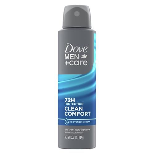 Dove Men+Care Antiperspirant Deodorant Clean Comfort Dry Spray For Men 72-Hour Sweat And Odor Protection With Triple Defense Technology 3.8 Oz