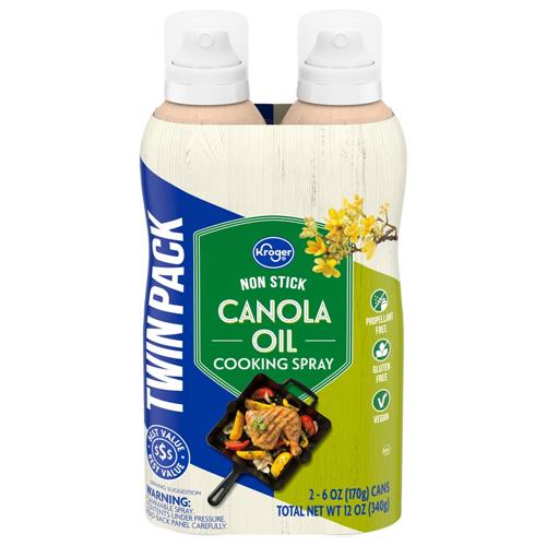 Kroger Non Stick Canola Oil Twin Pack Cooking Spray 2 ct / 6 oz
