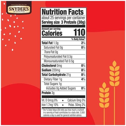 Snyders Of Hanover, Old Fashioned Pretzel Rods, 27 Oz Canister