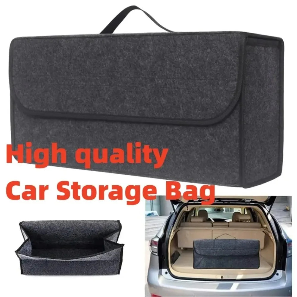 Large anti Slip Compartment Boot Storage Organizer Tool Car Storage Bag Car Trunk Organizer Soft Felt Storage Box Accessories