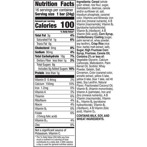 Cinnamon Toast Crunch Breakfast Cereal Treat Bars, Snack Bars, 16 Ct