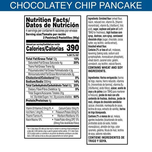 Pop-Tarts Toaster Pastries, Breakfast Foods, Kids Snacks, Frosted Chocolatey Chip Pancake, 13.5Oz Box (8 Pop-Tarts)