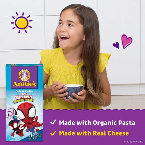 Annies Marvel Spidey And His Amazing Friends Macaroni And Cheese, Pasta And Cheddar, 6 Oz