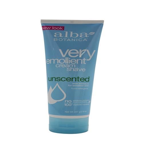 Alba Botanica Very Emollient Cream Shave, Unscented, 8 Oz
