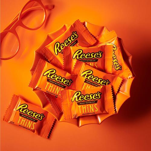 Reeses Thins Milk Chocolate Peanut Butter Cups, Candy Share Pack, 7.37 Oz