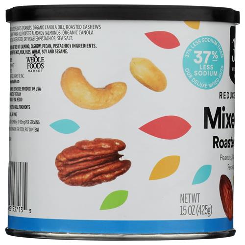 Whole Foods Market Lightly Salted Mixed Nuts With Peanuts, 15 Ounce