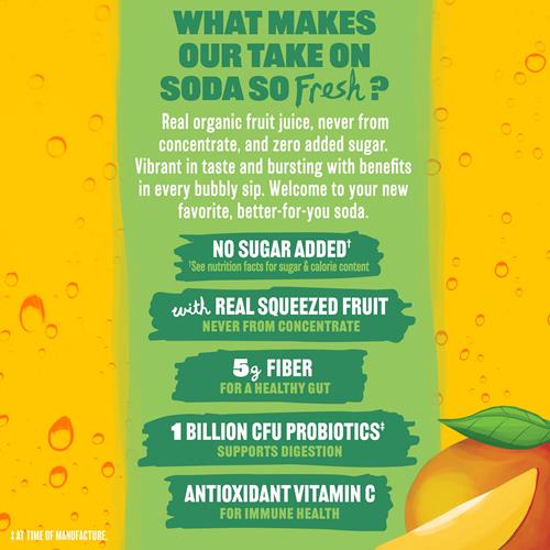 Evolution Fresh Organic Tropical Mango Fruit Soda, 12 Fz