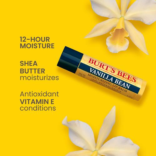 Burts Bees Lip Balm - Vanilla Bean, Lip Moisturizer With Responsibly Sourced Beeswax, Tint-Free, Natural Origin Conditioning Treatment, 2 Tubes, 0.15 Oz.