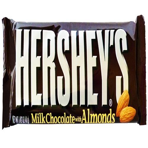 Hersheys Chocolate Candy Bar With Almonds, 1.45 Ounce