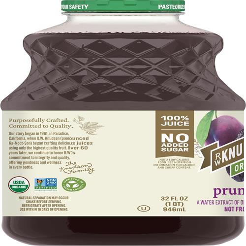 R.W. Knudsen, Organic Just Prune Juice, 32 Fl Oz Bottle