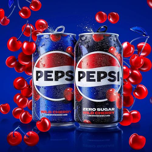 Pepsi Cola Soda, Wild Cherry, 12 Fl Oz Cans (Pack Of 12)