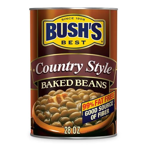 Bushs Best Canned Country Style Baked Beans, Source Of Plant Based Protein And Fiber, Low Fat, Gluten Free, 28 Oz