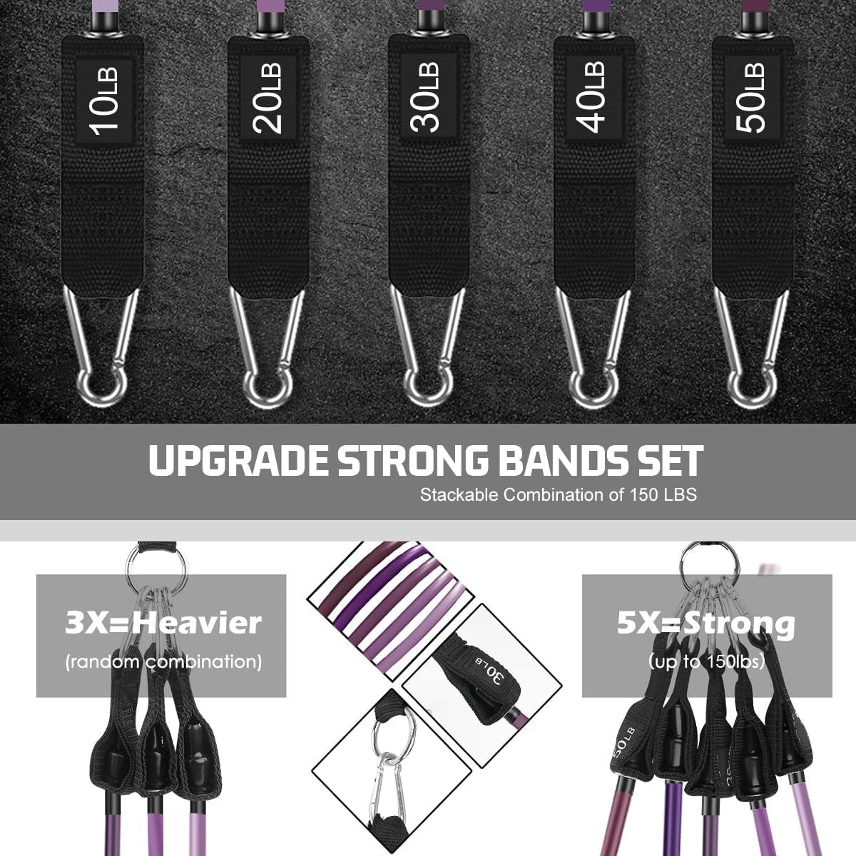 Velck Resistance Bands Set with Handles for Exercise, Workout and Home Gym