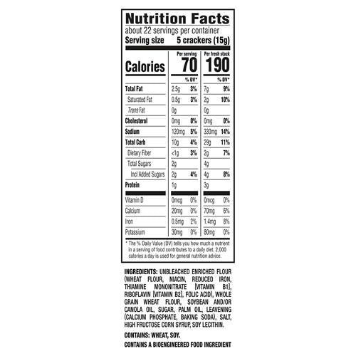 Ritz Fresh Stacks Whole Wheat Crackers, Travel Snacks, 11.6 Oz (8 Multi Snack Packs)