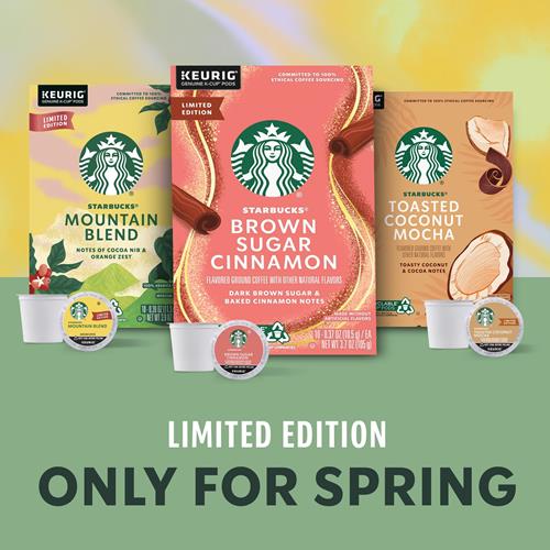 Starbucks K-Cup Coffee Pods, Medium Light Roast Coffee, Mountain Blend For Keurig Coffee Makers, 100% Arabica, Limited Edition, 1 Box (10 Pods)