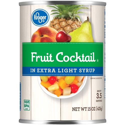 Kroger Canned Fruit Cocktail in Extra Light Syrup 15 oz