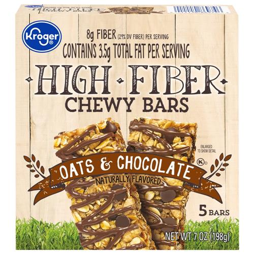 Kroger Oats & Chocolate Chewy Fiber Granola Bars 5 ct