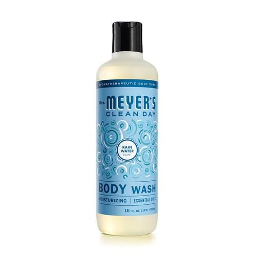 Mrs. Meyers Clean Day Moisturizing Body Wash For Women And Men, Biodegradable Shower Gel Formula Made With Essential Oils, Rain Water, 16 Oz